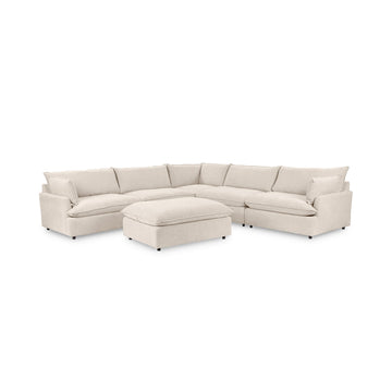 Caplan 6 Piece Sectional with Ottoman - Ornate Home