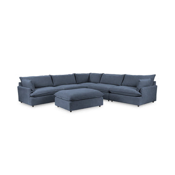 Caplan 6 Piece Sectional with Ottoman - Ornate Home