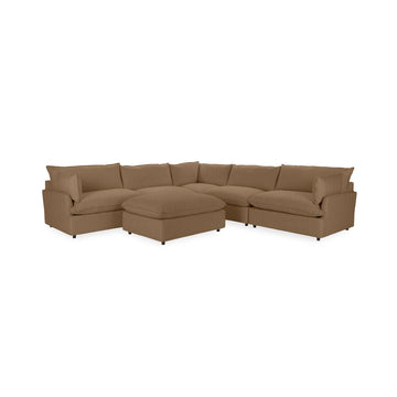 Caplan 6 Piece Sectional with Ottoman - Ornate Home