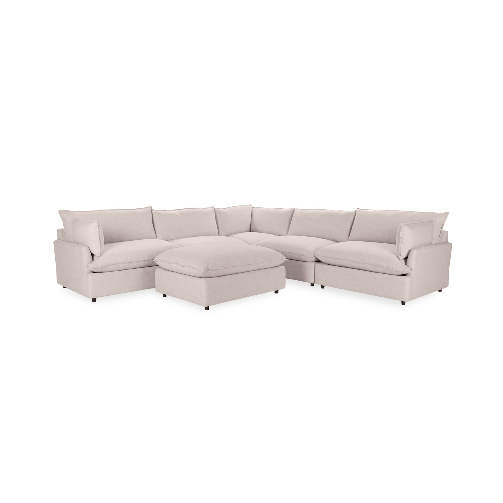Caplan 6 Piece Sectional with Ottoman - Ornate Home