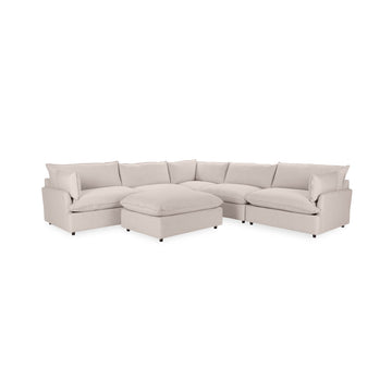 Caplan 6 Piece Sectional with Ottoman - Ornate Home