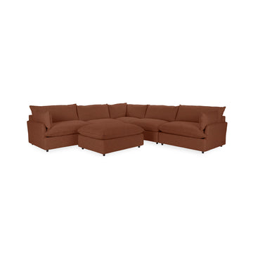 Caplan 6 Piece Sectional with Ottoman - Ornate Home