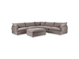 Caplan Charcoal 6 Piece Modular Sectional w/ Ottoman - Ornate Home