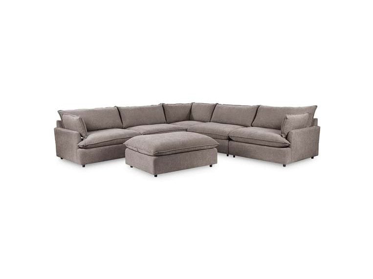 Caplan Charcoal 6 Piece Modular Sectional w/ Ottoman - Ornate Home