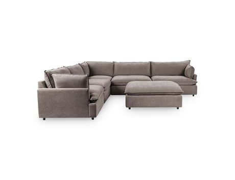 Caplan Charcoal 6 Piece Modular Sectional w/ Ottoman - Ornate Home