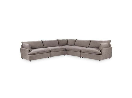 Caplan Charcoal Upholstered 5 Piece Modular Sectional - Ornate Home