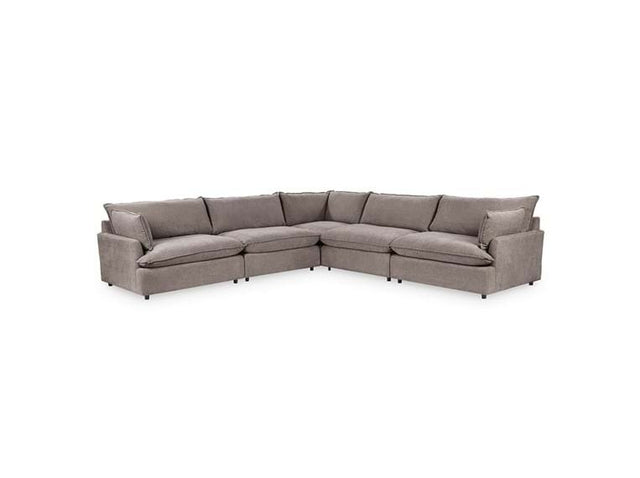 Caplan Charcoal Upholstered 5 Piece Modular Sectional - Ornate Home