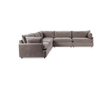 Caplan Charcoal Upholstered 5 Piece Modular Sectional - Ornate Home