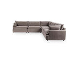 Caplan Charcoal Upholstered 5 Piece Modular Sectional - Ornate Home