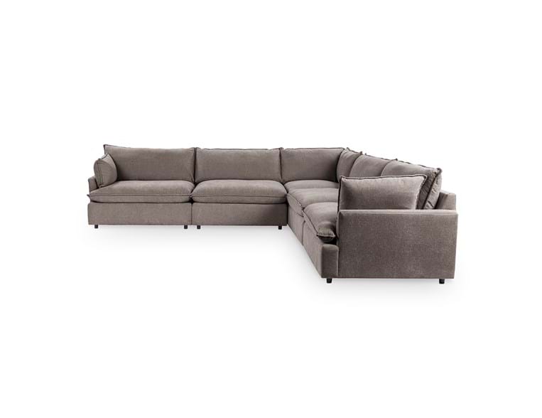 Caplan Charcoal Upholstered 5 Piece Modular Sectional - Ornate Home