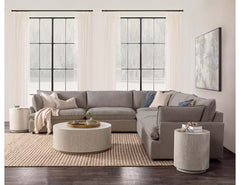 Caplan Charcoal Upholstered 5 Piece Modular Sectional - Ornate Home