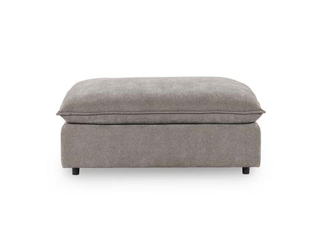 Caplan Charcoal Upholstered Ottoman - Ornate Home