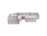 Caplan Gray 6 Piece Modular Sectional w/ Ottoman - Ornate Home