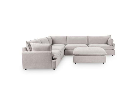 Caplan Gray 6 Piece Modular Sectional w/ Ottoman - Ornate Home