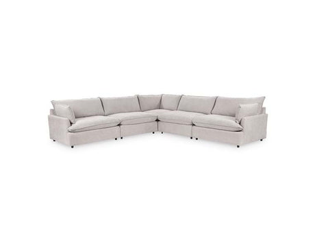 Caplan Gray Upholstered 5 Piece Modular Sectional - Ornate Home