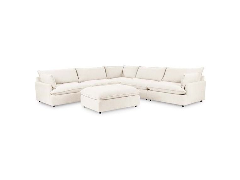 Caplan Ivory 6 Piece Modular Sectional w/ Ottoman - Ornate Home