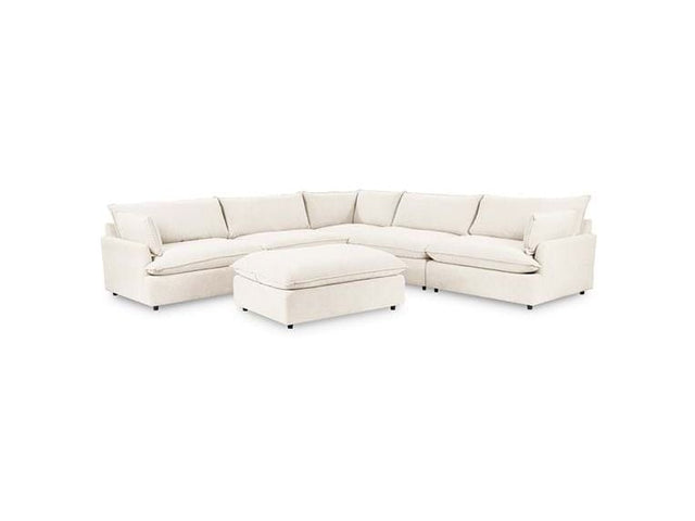 Caplan Ivory 6 Piece Modular Sectional w/ Ottoman - Ornate Home