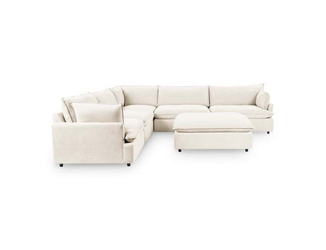 Caplan Ivory 6 Piece Modular Sectional w/ Ottoman - Ornate Home