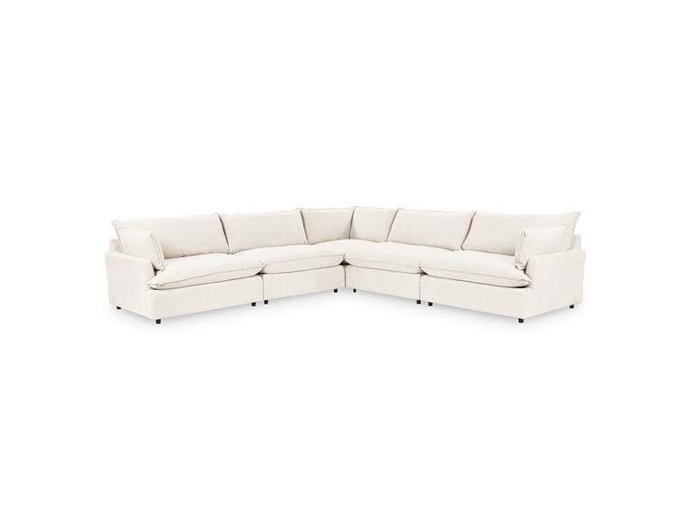Caplan Ivory Upholstered 5 Piece Modular Sectional - Ornate Home