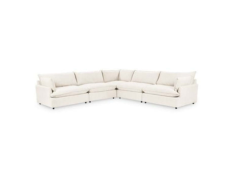Caplan Ivory Upholstered 5 Piece Modular Sectional - Ornate Home