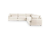 Caplan Ivory Upholstered 5 Piece Modular Sectional - Ornate Home