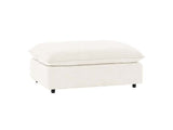 Caplan Ivory Upholstered Ottoman - Ornate Home