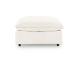 Caplan Ivory Upholstered Ottoman - Ornate Home