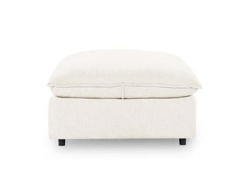 Caplan Ivory Upholstered Ottoman - Ornate Home