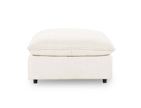 Caplan Ivory Upholstered Ottoman - Ornate Home