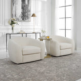 Capra White Art Deco Swivel Chair - Ornate Home