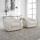 Capra White Art Deco Swivel Chair - Ornate Home