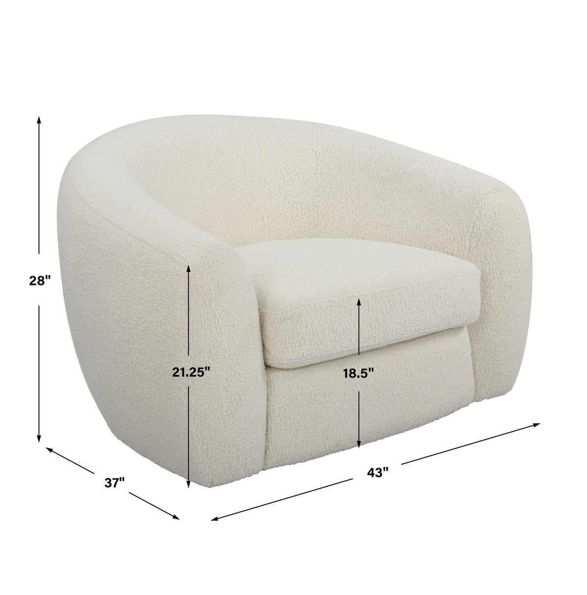 Capra White Art Deco Swivel Chair - Ornate Home