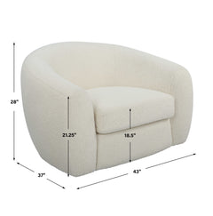 Capra White Art Deco Swivel Chair - Ornate Home