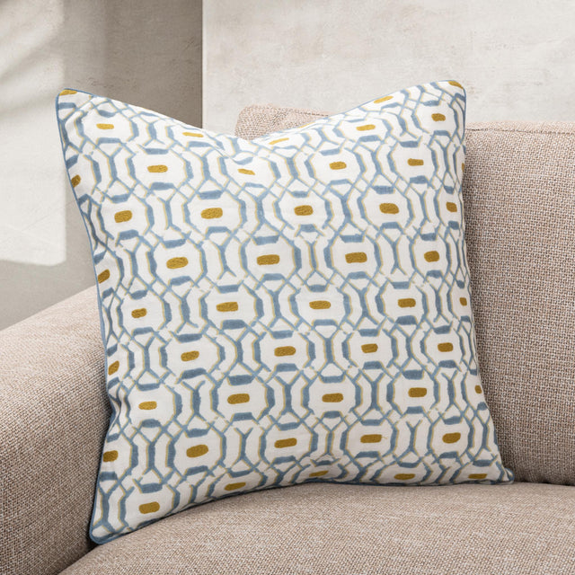 Capri Coast Harbor Blue 22"x22" Throw Pillow (Set of 2)