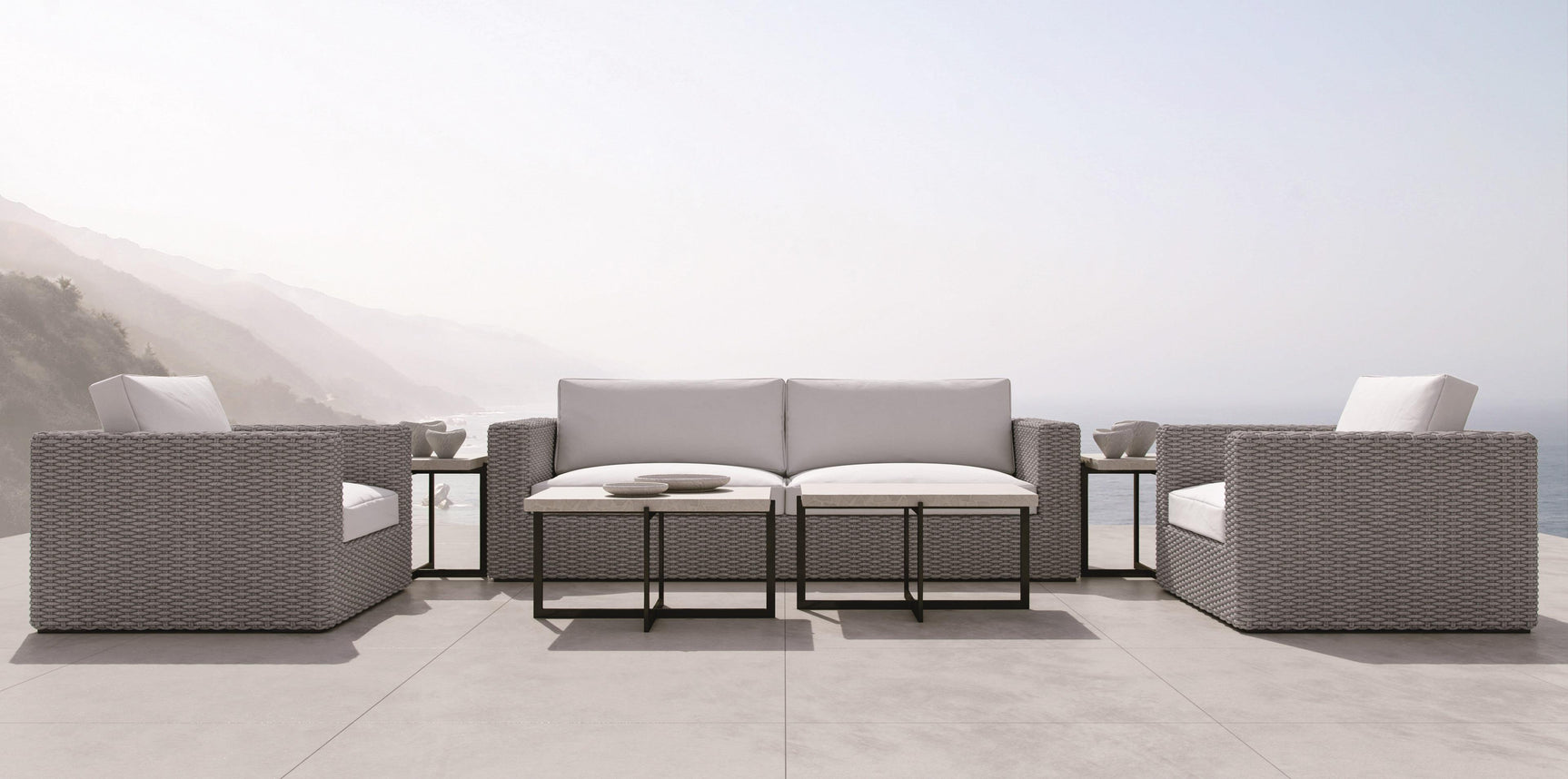Capri Raven/Grey Mist Outdoor Sofa - Ornate Home