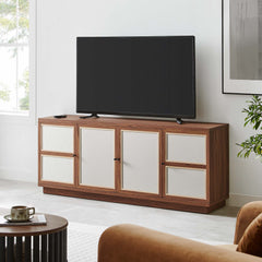 Capri Walnut 63" Wood Grain TV Console - Ornate Home
