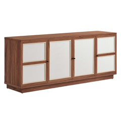 Capri Walnut 63" Wood Grain TV Console - Ornate Home