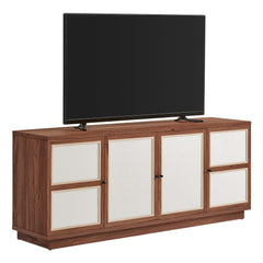 Capri Walnut 63" Wood Grain TV Console - Ornate Home