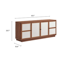 Capri Walnut 63" Wood Grain TV Console - Ornate Home