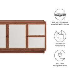 Capri Walnut 63" Wood Grain TV Console - Ornate Home