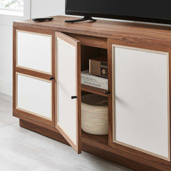 Capri Walnut 63" Wood Grain TV Console - Ornate Home