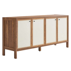 Capri Walnut 65" Wood Grain Sideboard Storage Cabinet - Ornate Home