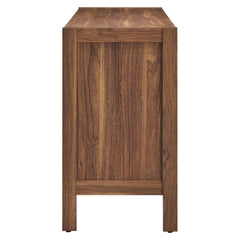 Capri Walnut 65" Wood Grain Sideboard Storage Cabinet - Ornate Home