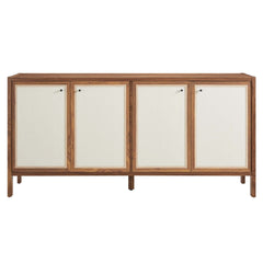 Capri Walnut 65" Wood Grain Sideboard Storage Cabinet - Ornate Home