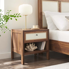 Capri Walnut Wood Grain Nightstand - Ornate Home