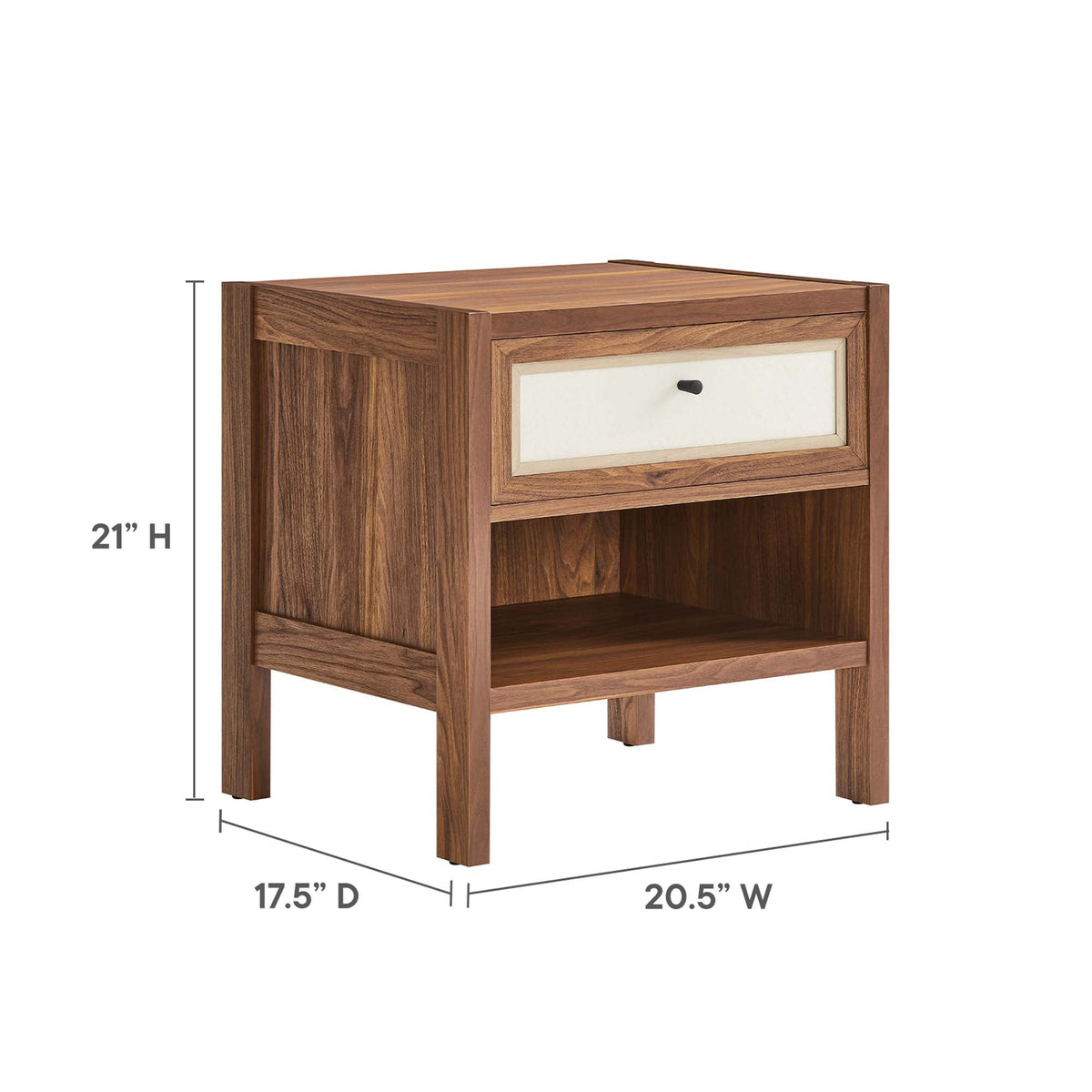 Capri Walnut Wood Grain Nightstand - Ornate Home
