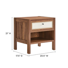 Capri Walnut Wood Grain Nightstand - Ornate Home