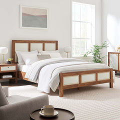 Capri Walnut Wood Grain Queen Platform Bed - Ornate Home