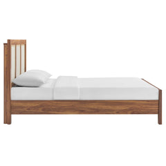Capri Walnut Wood Grain Queen Platform Bed - Ornate Home