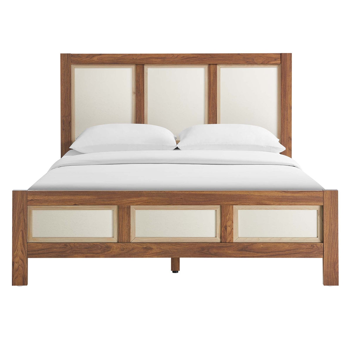 Capri Walnut Wood Grain Queen Platform Bed - Ornate Home